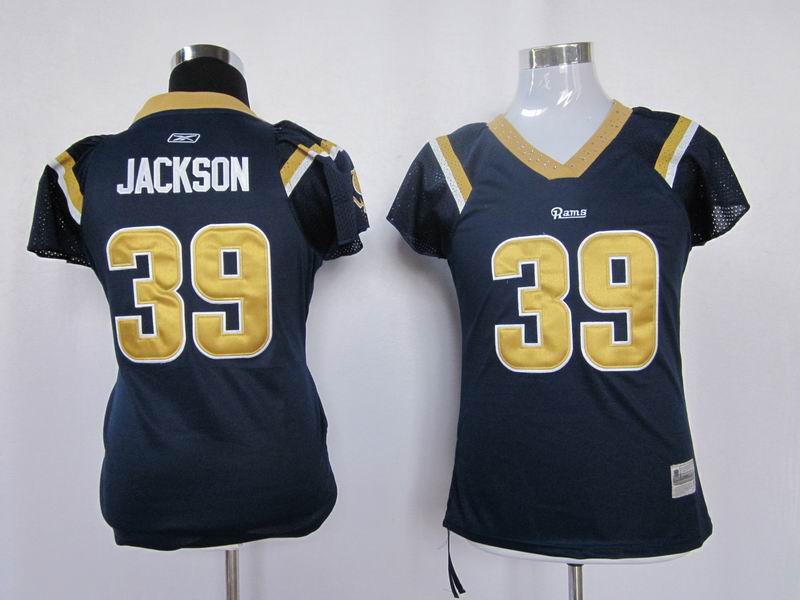 Rams #39 Steven Jackson Blue Women's Field Flirt Stitched NFL Jersey